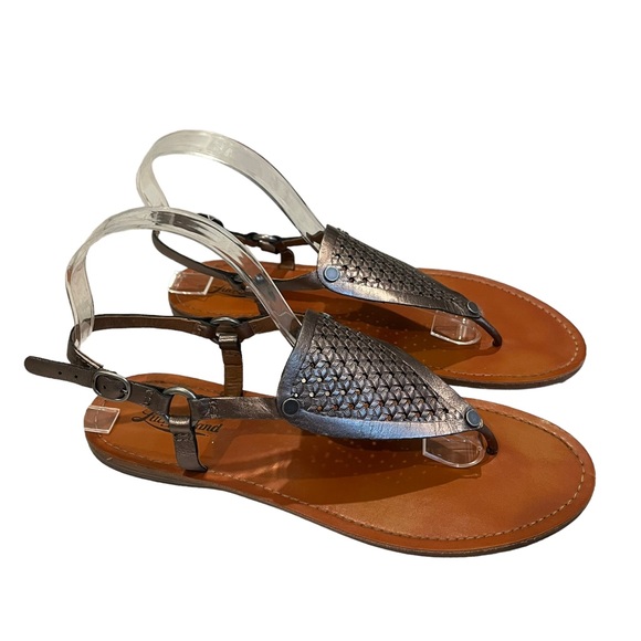 Lucky Brand Abell Triangle Leather Flat Sandals - Picture 5 of 9